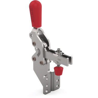 Steel toggle clamp with 3 times the capacity of our legacy models with a longer handle with greater hand clearance, Toggle Lock Plus capability, and flanged base with U-bar.