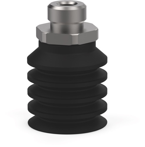 Destaco’s VC-BM Series of micro, round multi-bellows vacuum cups are used on dry, angled, curved, and bumpy surfaces.