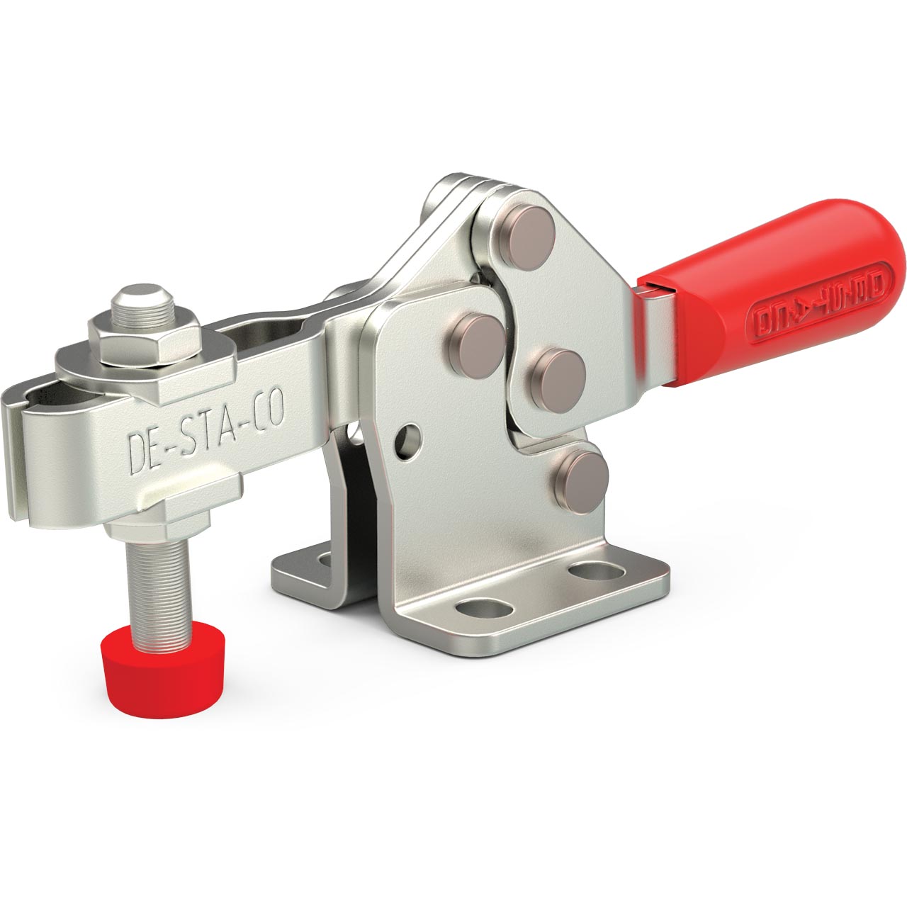 DE STA CO 207-U  207 Vertical Hold Down Action Clamp with U-Shaped Bar and Flanged Base 